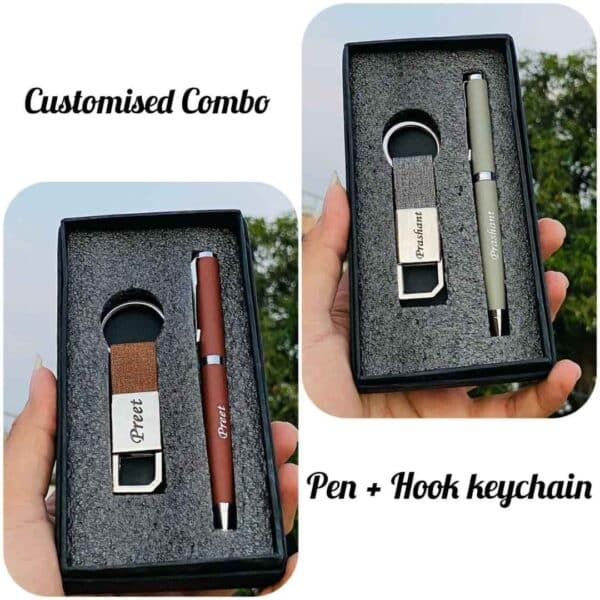 Customised Pen And Keychain Combo – Name Engraved - Image 2