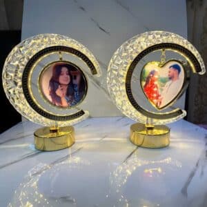 Custom LED Moon Lamp with Touch Sensor – Dual Photo