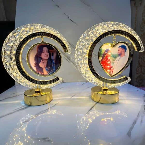 Custom LED Moon Lamp with Touch Sensor – Dual Photo