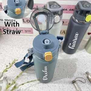 Pastel Bottles for Kids – Hot & Cold with Straw