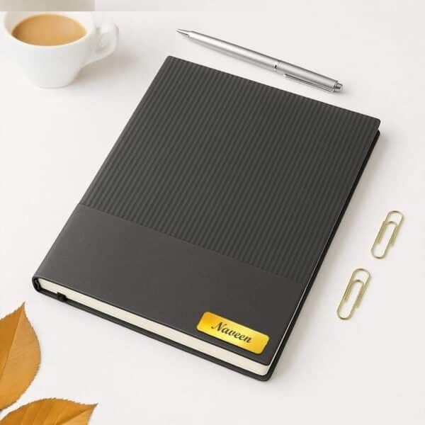 Customised Black Lining Diary with Name - Image 3
