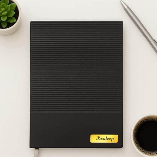 Customised Black Lining Diary with Name - Image 2
