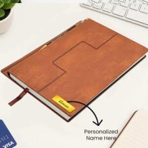 Customised Brown Diary with Pen Slot