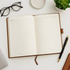 Customised Brown Diary with Pen Slot