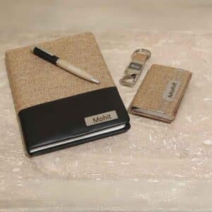 Jute Combo Gift Set – 4 in 1 Premium Office Set