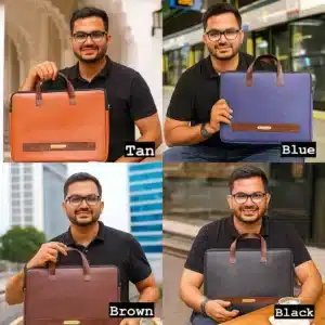 Personalized Laptop Bag – Faux Leather | Custom Name Tag