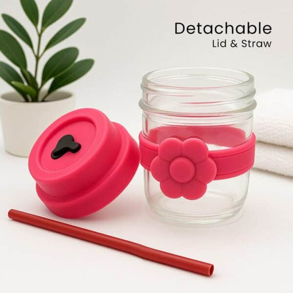 personalized flower glass jar