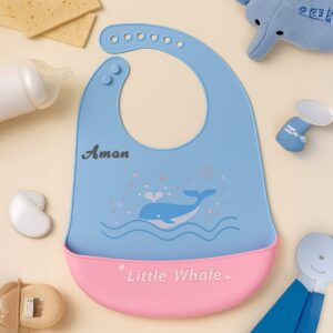 Personalized Silicone Baby Bib – Custom Name