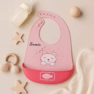 Personalized Silicone Baby Bib – Custom Name