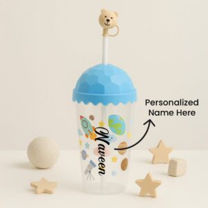 Space Theme Sipper Cup for Kids – Custom Name