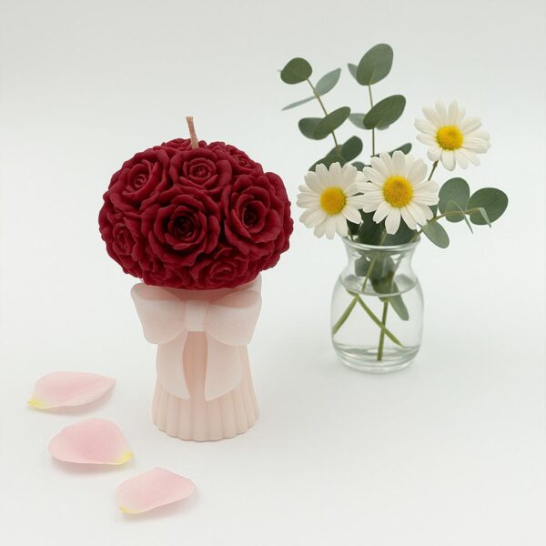 pink rose scented candle