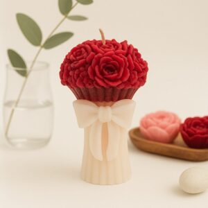 Pink Rose Bouquet Scented Candle – Elegant Floral Fragrance