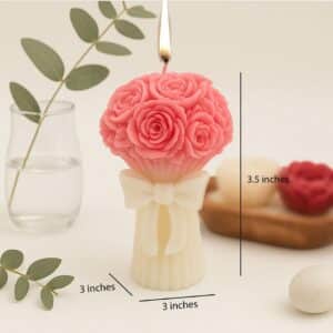 Pink Rose Bouquet Scented Candle – Elegant Floral Fragrance
