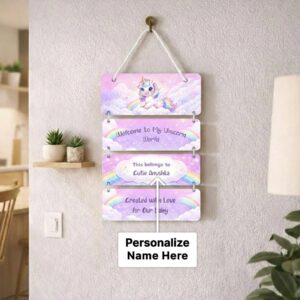 Personalized Unicorn Kids Room Hanging.