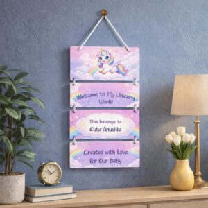 Personalized Unicorn Kids Room Hanging.