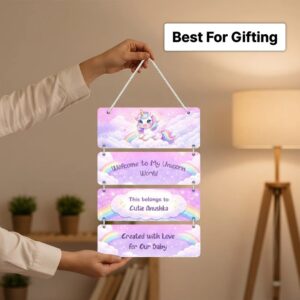Personalized Unicorn Kids Room Hanging.