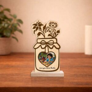 Personalized Wooden Jar Photo Frame for Kids