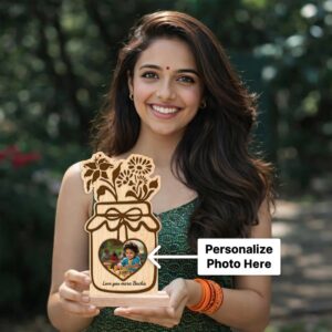 Personalized Wooden Jar Photo Frame for Kids