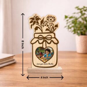 Personalized Wooden Jar Photo Frame for Kids