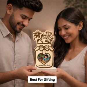 Personalized Wooden Jar Photo Frame for Kids