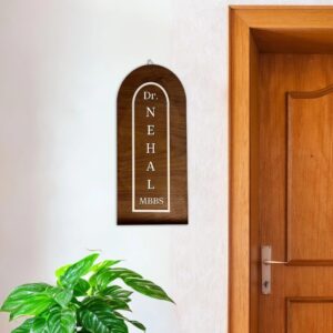 Modern Wooden Name Plate with 3D Acrylic Letters – Custom Home Name Board Wall Decor