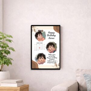 Personalized Kids Birthday Photo Frame with Calendar | Custom Kids Gift